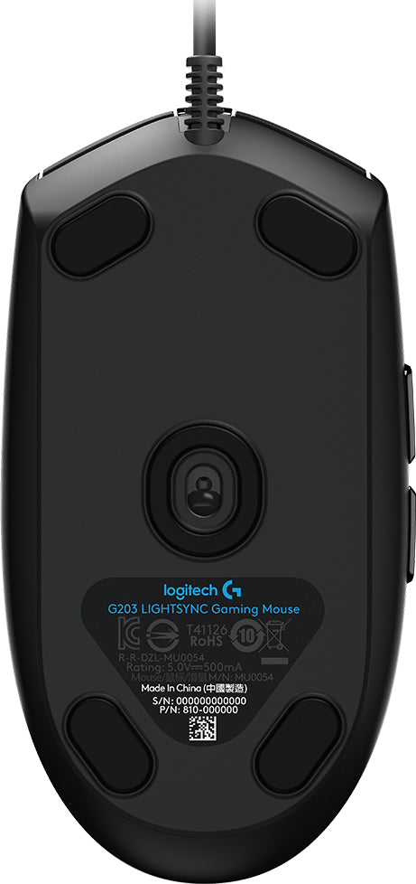Mouse Logitech G203 Lightsync Gaming 8000 dpi RGB Color Negro
