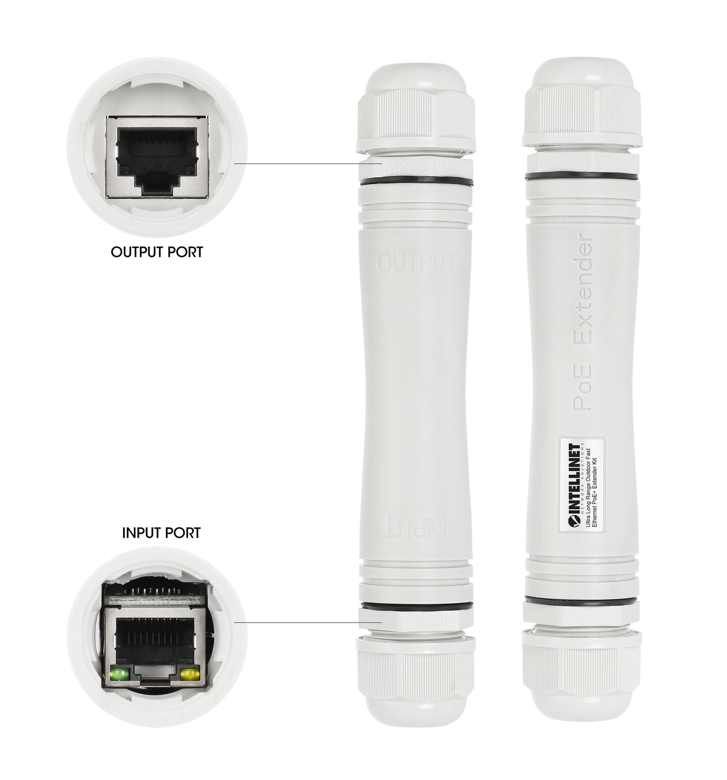 Intellinet 561952 extensor de red Blanco 10, 100 Mbit/s