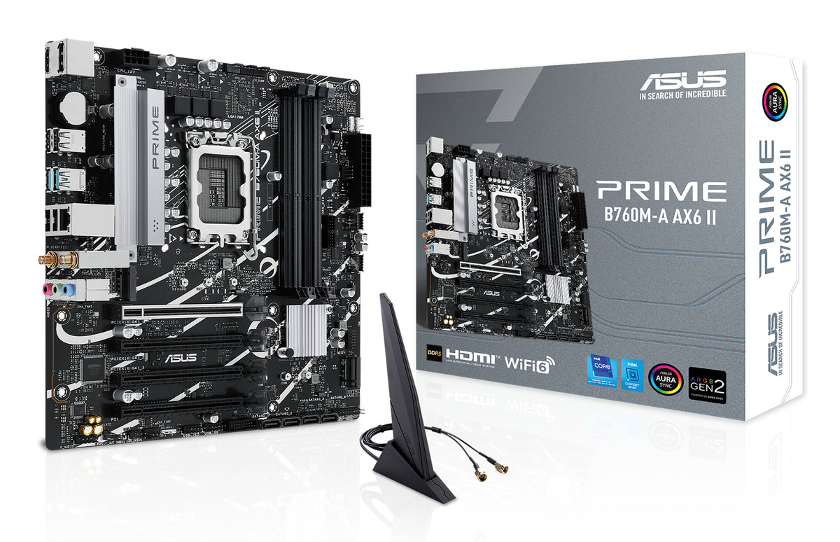 Tarjeta Madre ASUS PRIME B760M-A AX6 II S-1700 4xDDR5 HDMI DisplayPort Micro ATX