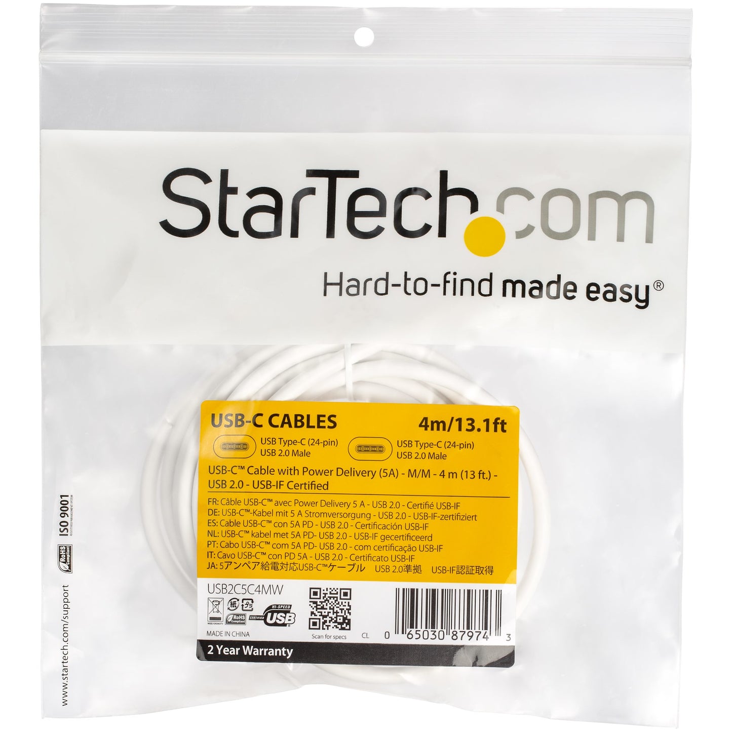 StarTech.com USB2C5C4MW cable USB USB 3.2 Gen 1 (3.1 Gen 1) 0.48 Gbit/s 100 W