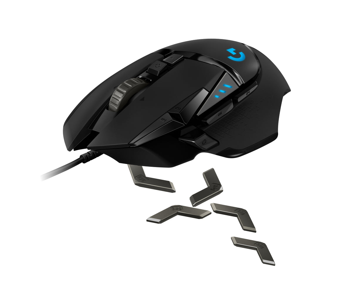 Mouse Logitech(D90) G502 Gaming Hero Alámbrico Alto Rendimiento Color Negro
