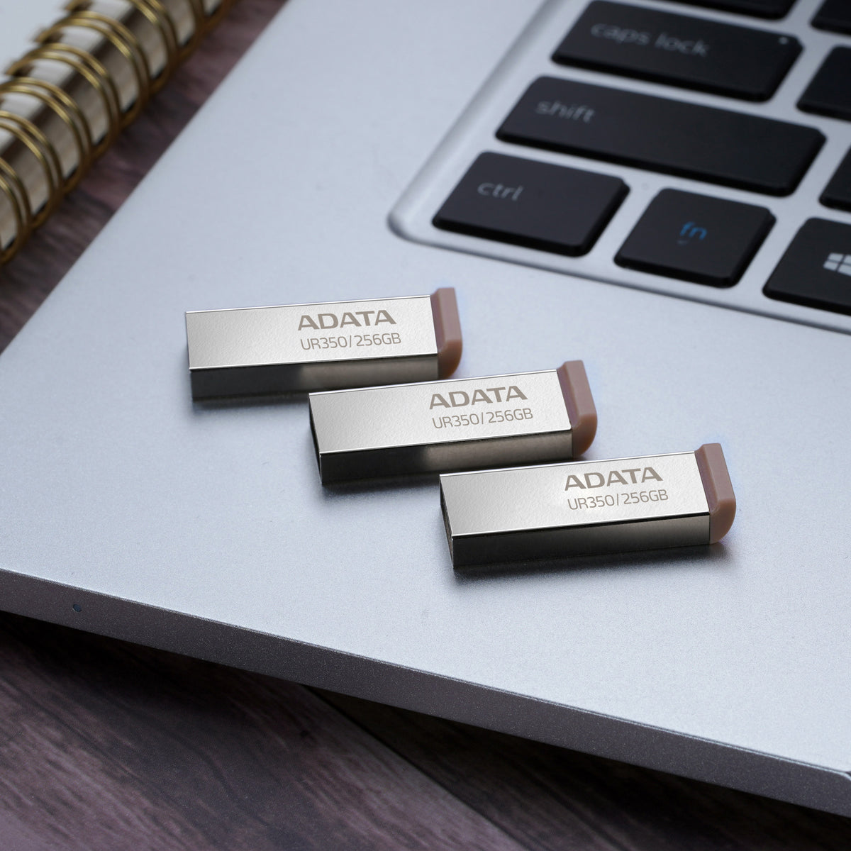 ADATA UR350 unidad flash USB 256 GB USB tipo A 3.2 Gen 1 (3.1 Gen 1) Café, Acero inoxidable