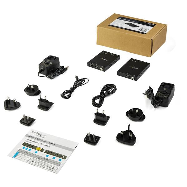 StarTech.com ST121HD20V extensor de audio/video Transmisor y receptor AV Negro