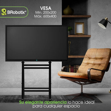 BRobotix Soporte de Piso 6005217 para Pantalla 32" - 86", hasta 50kg 2.18 m (86") Negro