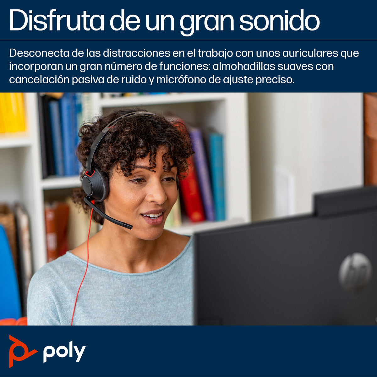 POLY Auriculares estéreo Blackwire 5220 + conector de 3.5 mm + adaptador USB-C/A