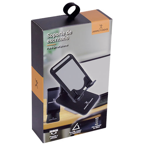Base de Escritorio Perfect Choice para Smartphone Plegable y Portable Color Negro