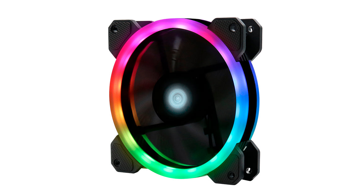 Kit Ventiladores Game Factor FKG400 3 Fans 12mm RGB 2 Tiras Led Control Remoto