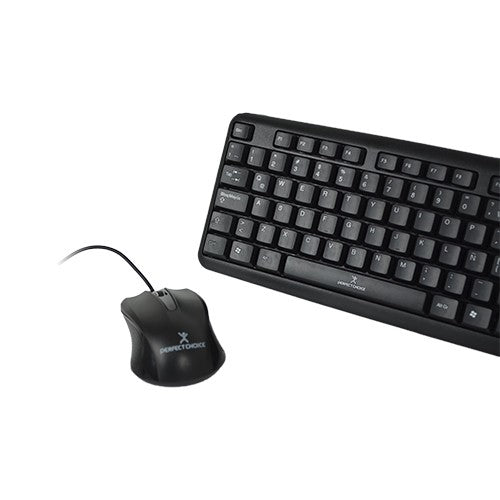 Kit Teclado y Mouse Perfect Choice Alámbrico USB Resistentes a Derrames