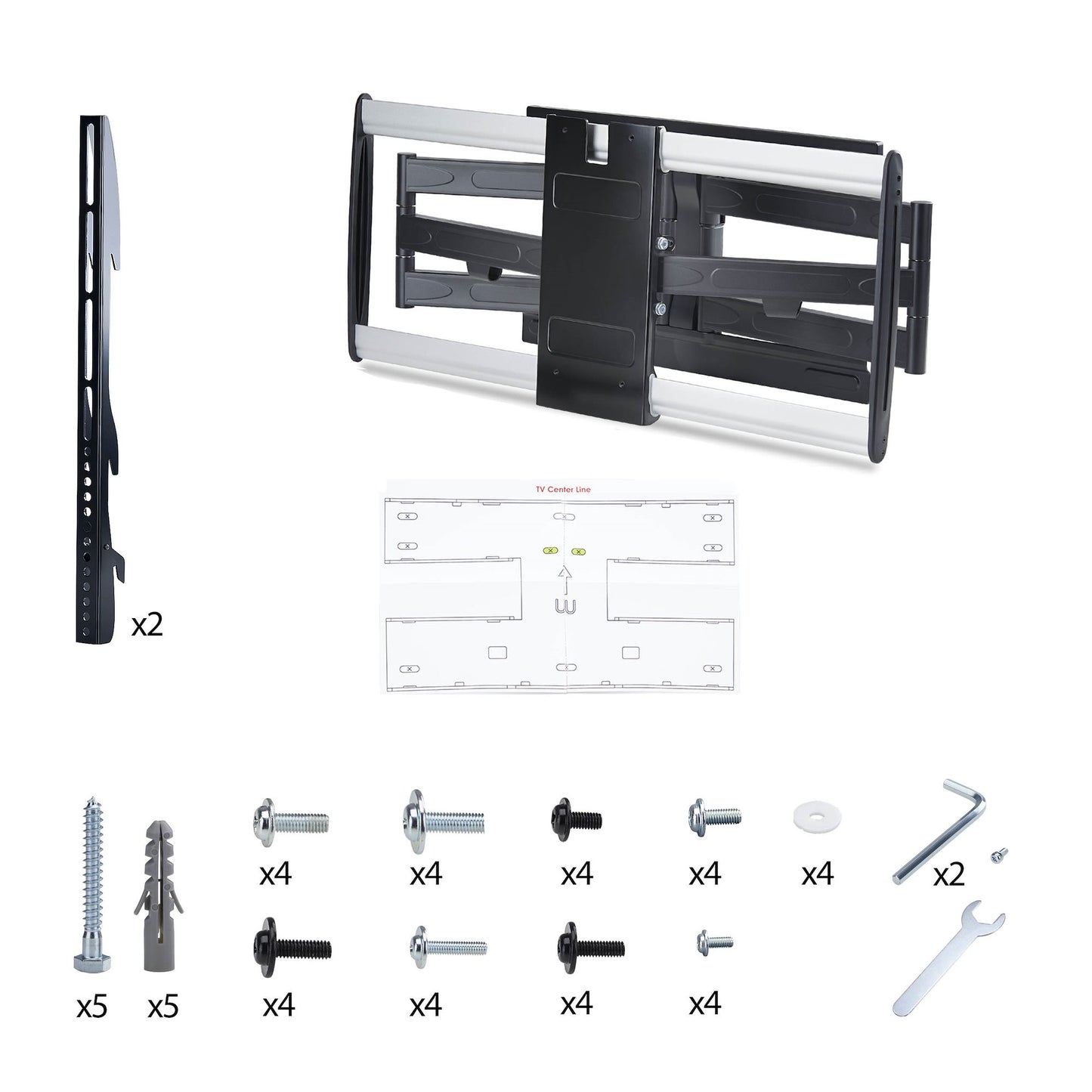 StarTech.com 65SAP2-TV-WALL-MOUNT soporte para TV 165.1 cm (65") Negro, Plata