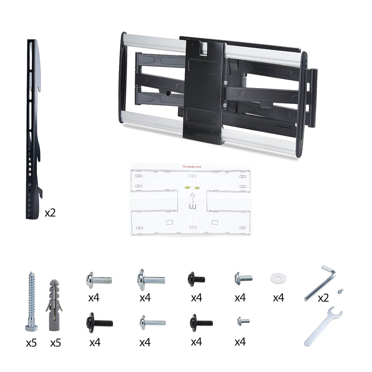 StarTech.com 65SAP2-TV-WALL-MOUNT soporte para TV 165.1 cm (65") Negro, Plata