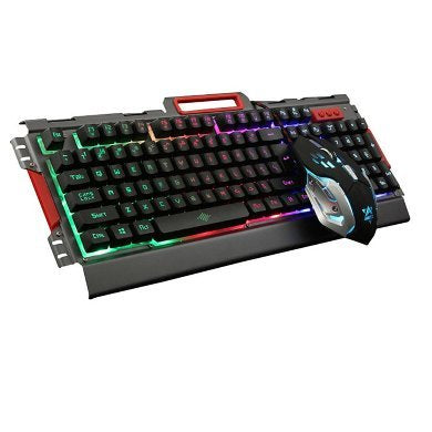 BRobotix 188533-2 teclado Ratón incluido Juego USB QWERTY Español Gris