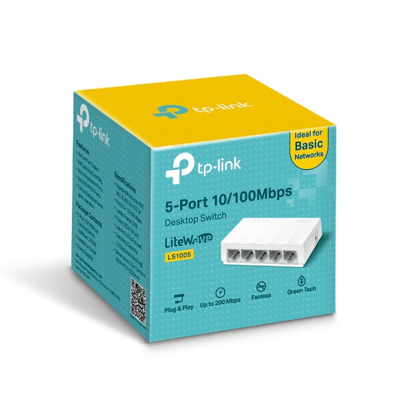 Switch para escritorio Tp-link de 5 puertos 10/100Mbps