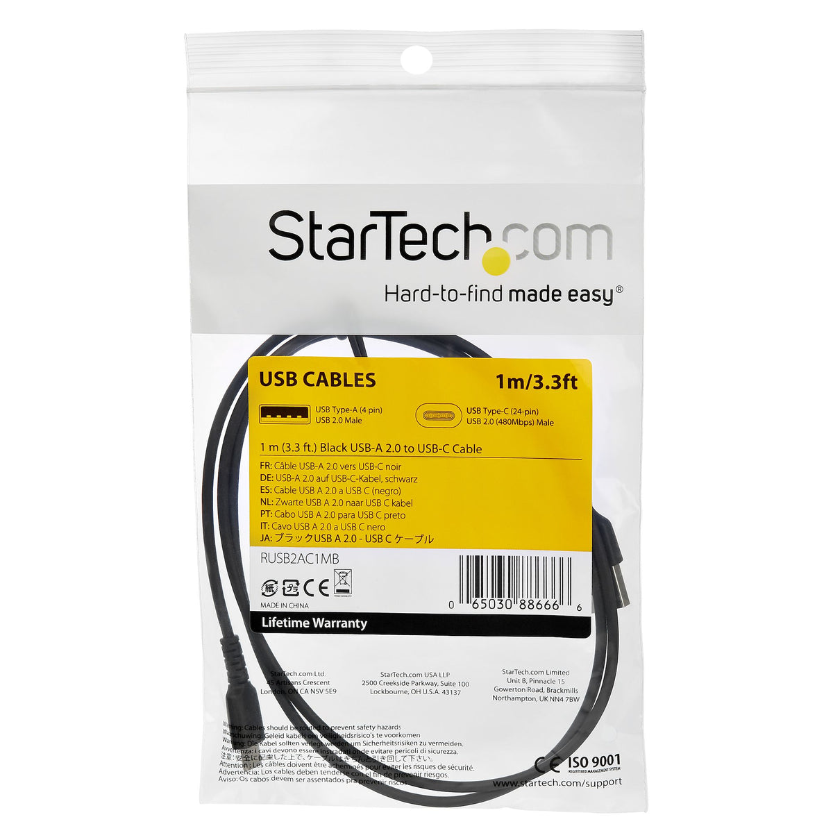 StarTech.com RUSB2CC1MB cable USB 0.48 Gbit/s