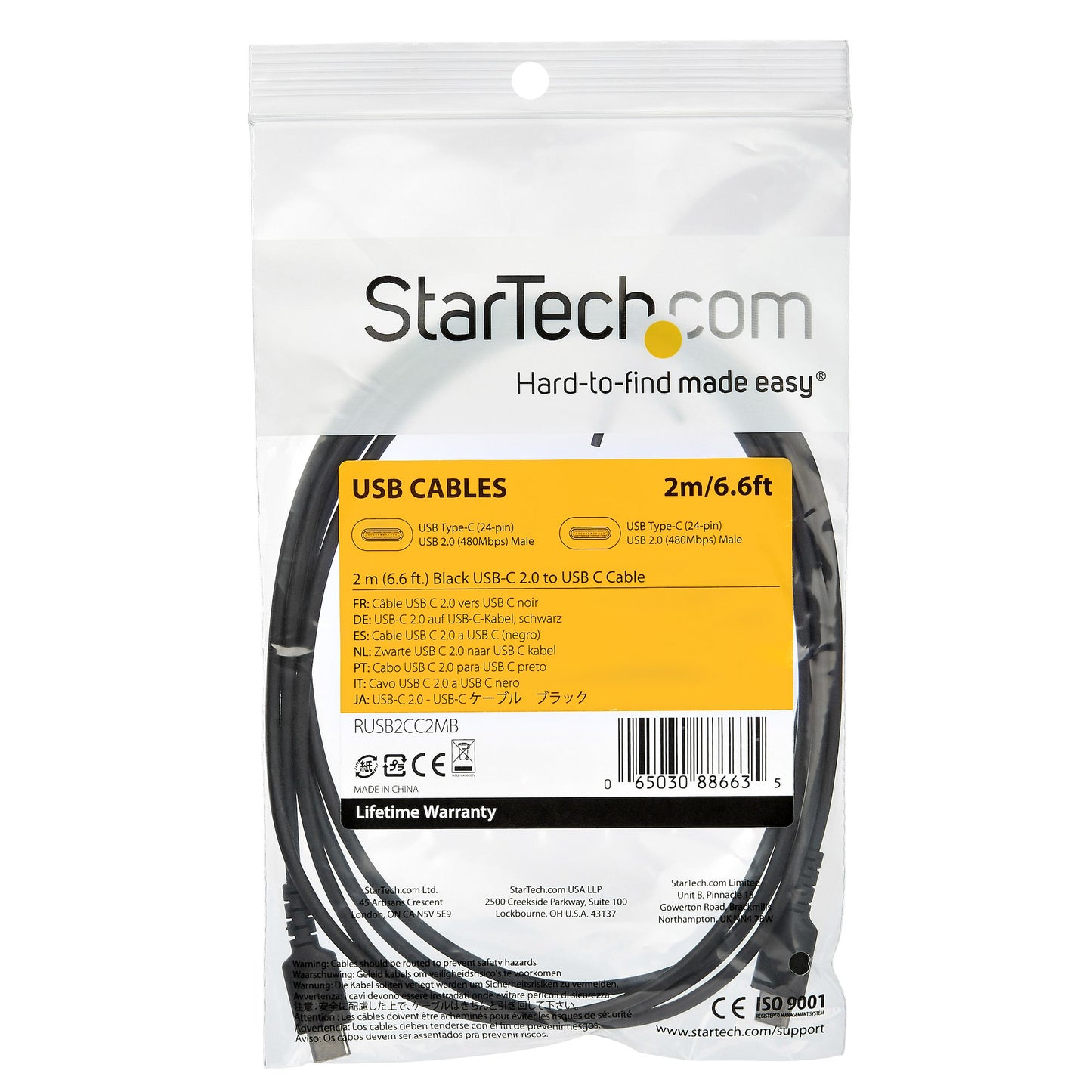 StarTech.com RUSB2CC2MB cable USB 0.48 Gbit/s
