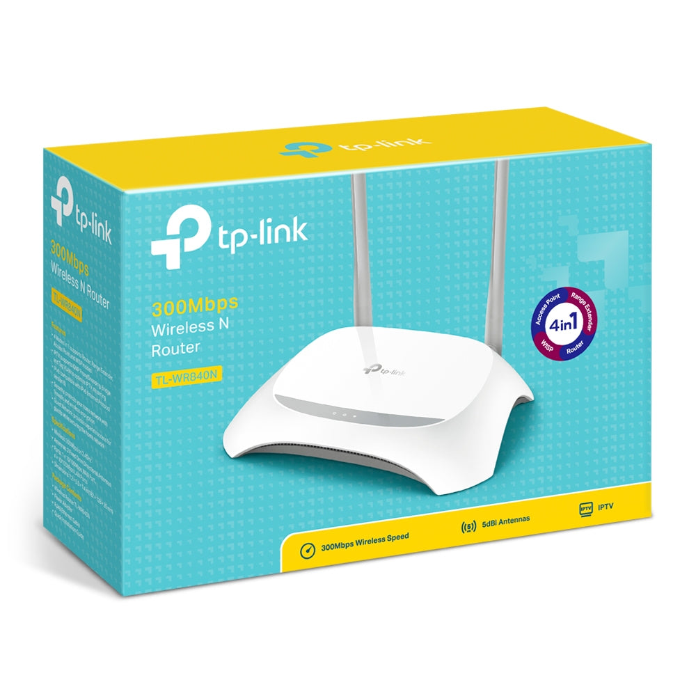 TP-Link TL-WR840N router inalámbrico Ethernet rápido Banda única (2,4 GHz) Gris, Blanco