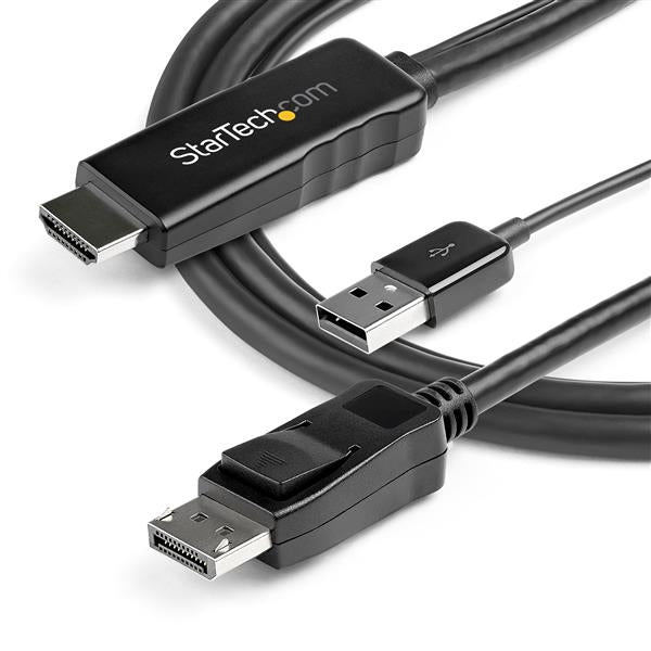 StarTech.com HD2DPMM3M adaptador de cable de vídeo HDMI Tipo A (Estándar) Negro