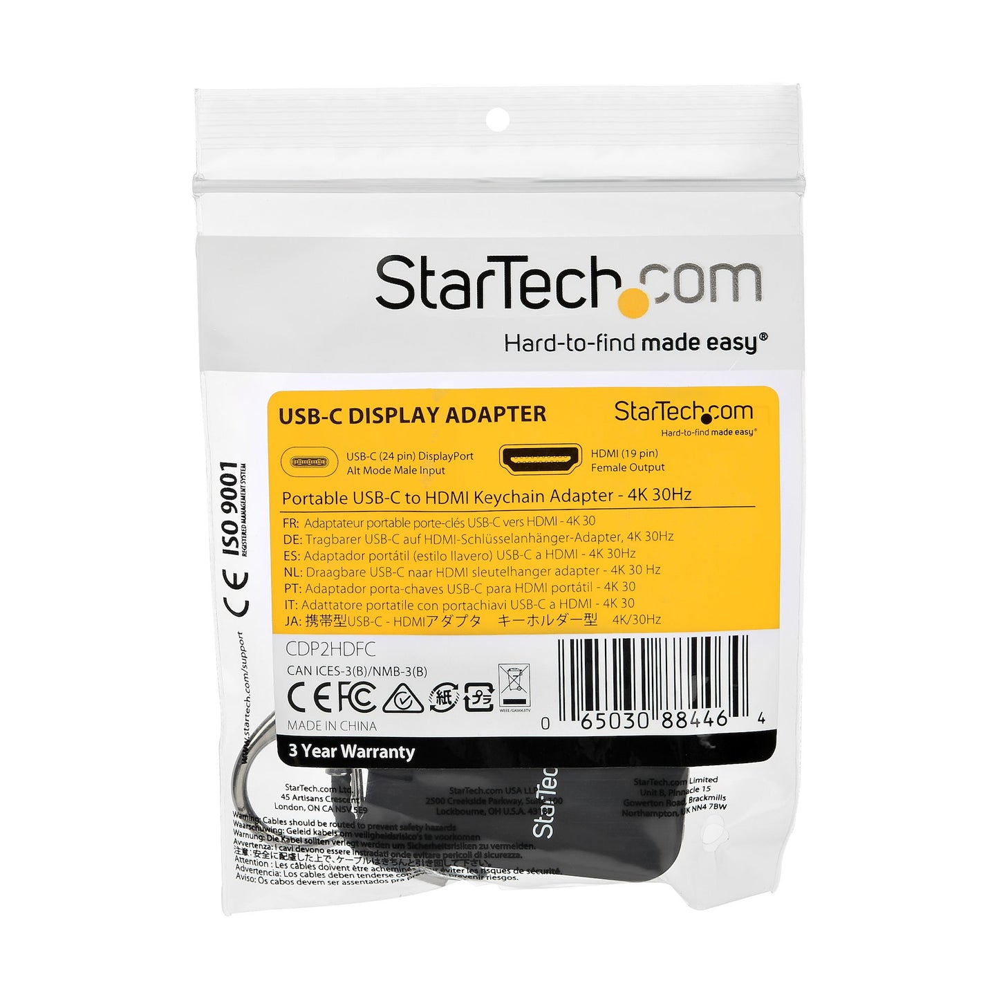 StarTech.com CDP2HDFC adaptador gráfico USB 3840 x 2160 Pixeles Negro