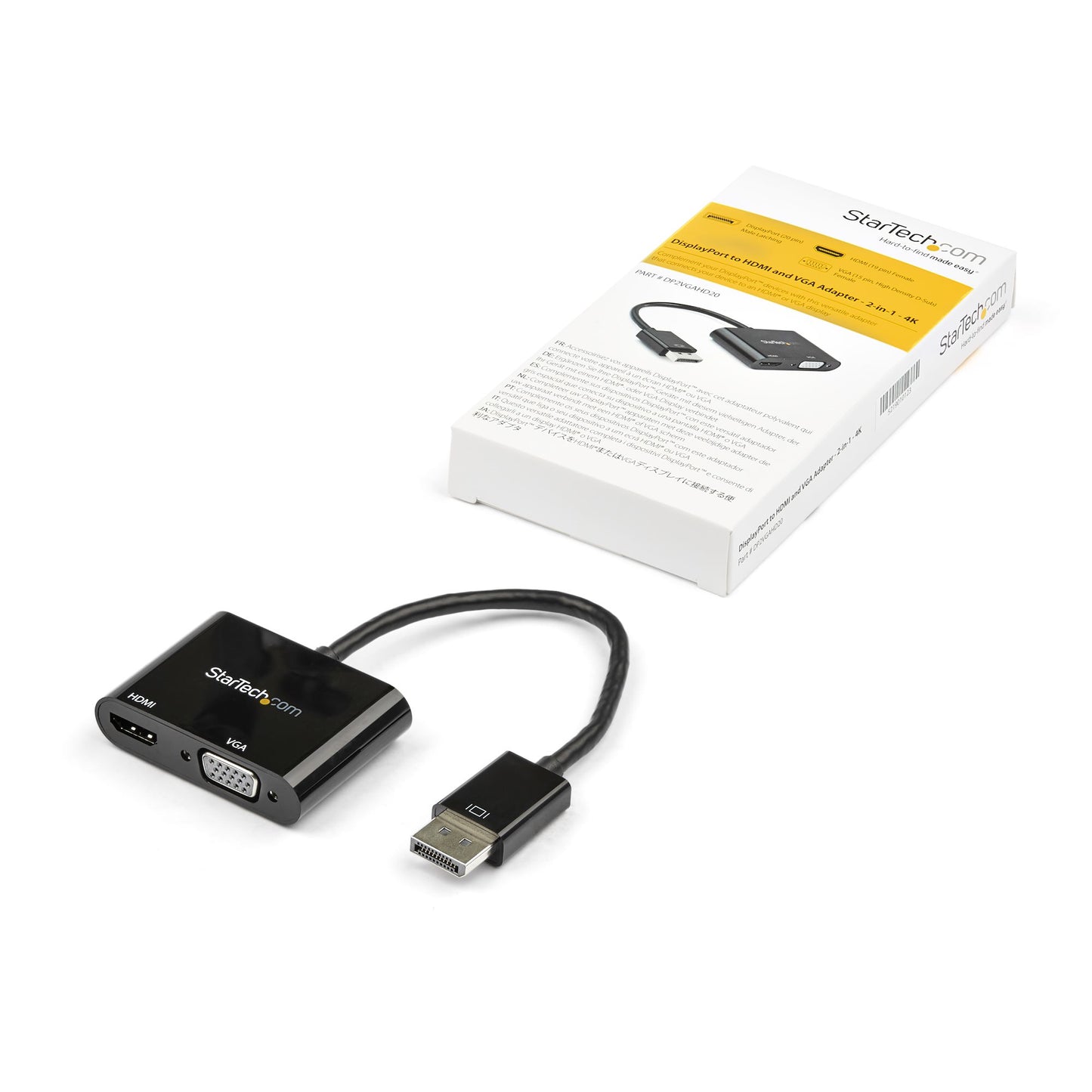 StarTech.com DP2VGAHD20 adaptador de cable de vídeo HDMI + VGA (D-Sub) Negro