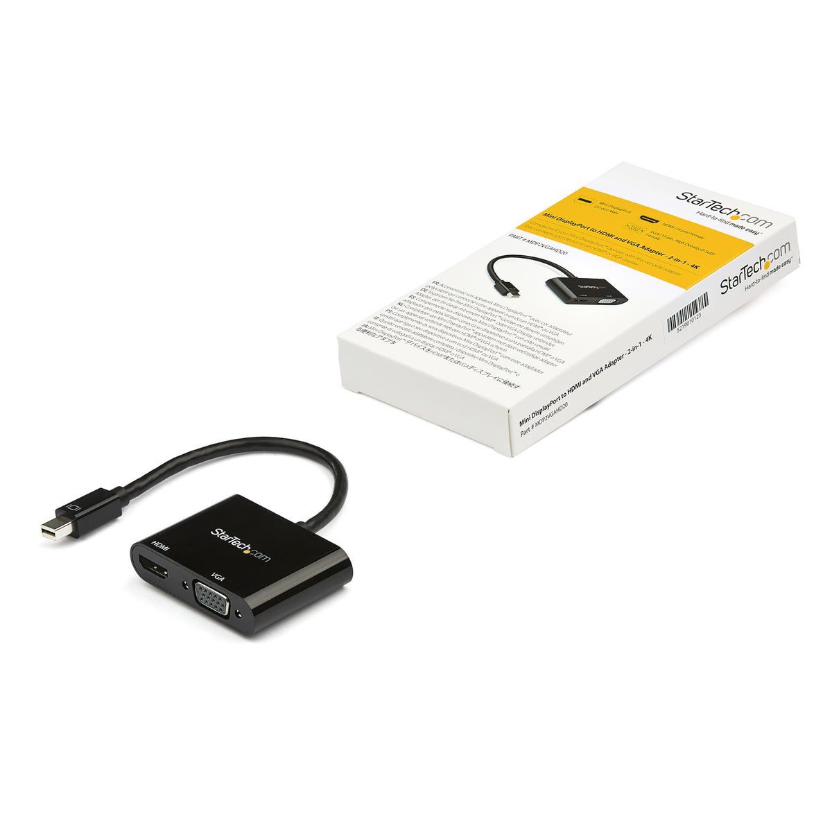 StarTech.com MDP2VGAHD20 adaptador de cable de vídeo HDMI + VGA (D-Sub) Negro