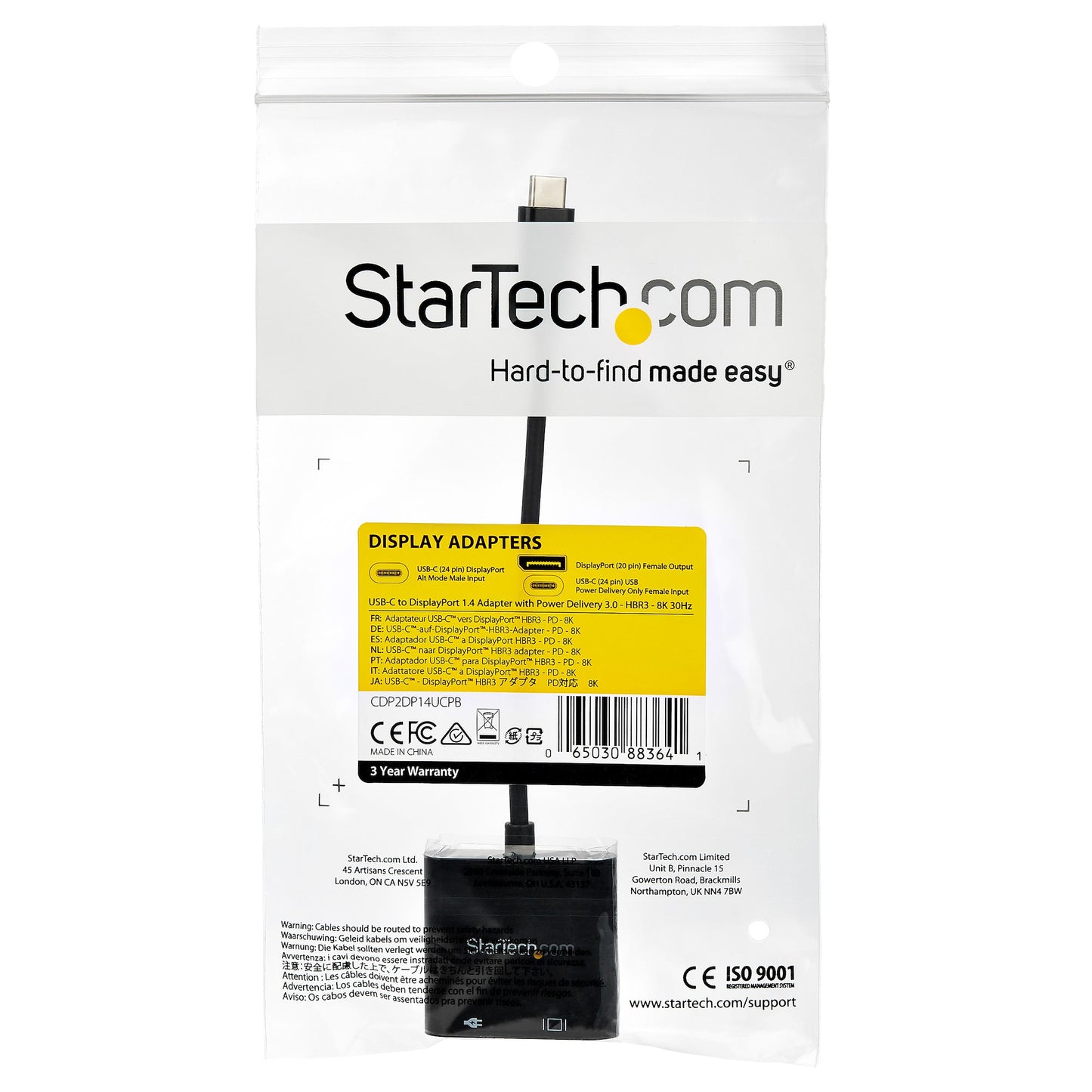 StarTech.com CDP2DP14UCPB adaptador gráfico USB 7680 x 4320 Pixeles Negro