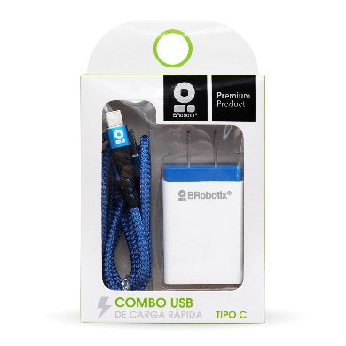 BRobotix 963332 cargador de dispositivo móvil Smartphone Azul, Blanco Corriente alterna Carga rápida Interior