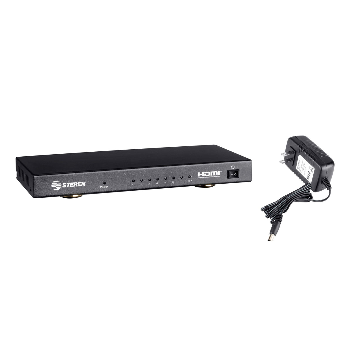 Divisor Steren con Amplificador 8 Puertos HDMI con Booster UHD 4K