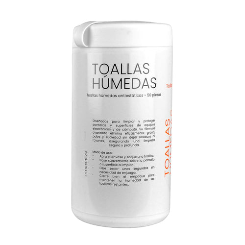 Toallas Limpiadoras Perfect Choice para equipos electrónicos Bote con 50 pzas