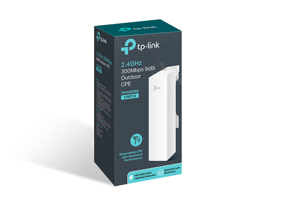 TP-Link 2.4GHz 300Mbps 9dBi Outdoor CPE 300 Mbit/s Blanco Energía sobre Ethernet (PoE)