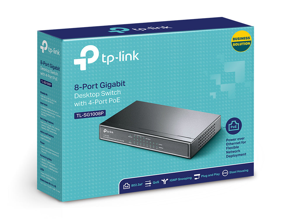 TP-Link TL-SG1008P dispositivo de redes No administrado Gigabit Ethernet (10/100/1000) Energía sobre Ethernet (PoE) Avellana