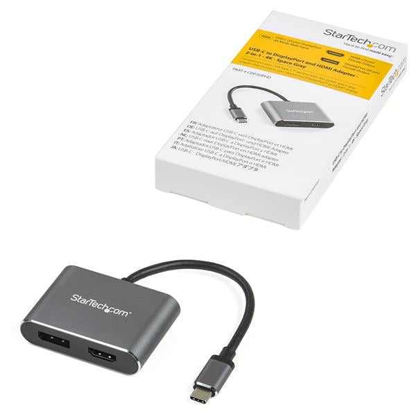 StarTech.com CDP2DPHD adaptador gráfico USB 3840 x 2160 Pixeles Negro, Gris