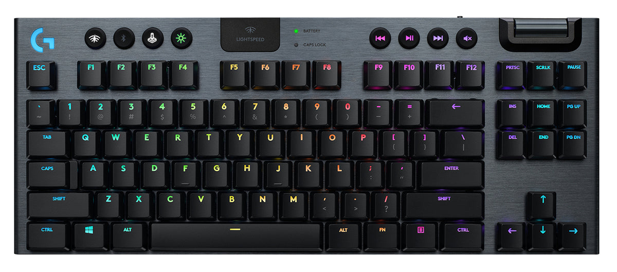 Teclado Logitech G915 TKL Mecánico RGB Inalámbrica Lightspeed Gaming sin Teclado Numérico Color Negro