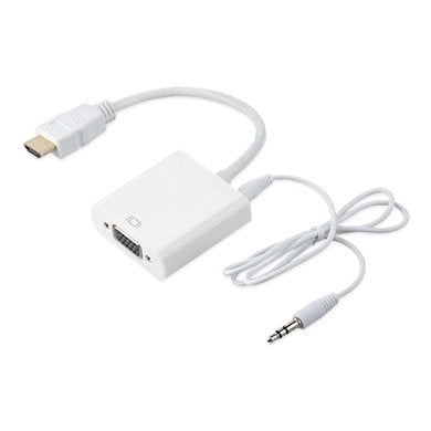 BRobotix 110964B cambiadores de género de cables HDMI + VGA AUDIO Blanco