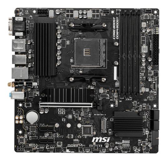 Tarjeta Madre MSI B550M Pro-VDH WIFI 4xDDR4 128GB 4400Mhz PCIe 4.0 M.2 1xHDMI 1xDP 1xVGA S AM4 mATX Wi-Fi BT
