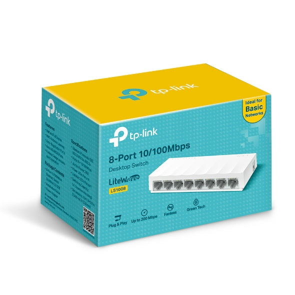 Switch para escritorio Tp-link 8 Puertos RJ45 10/100 Mbps de auto-negociación Admite QoS 802.1p/DSCP e IGMP Snooping