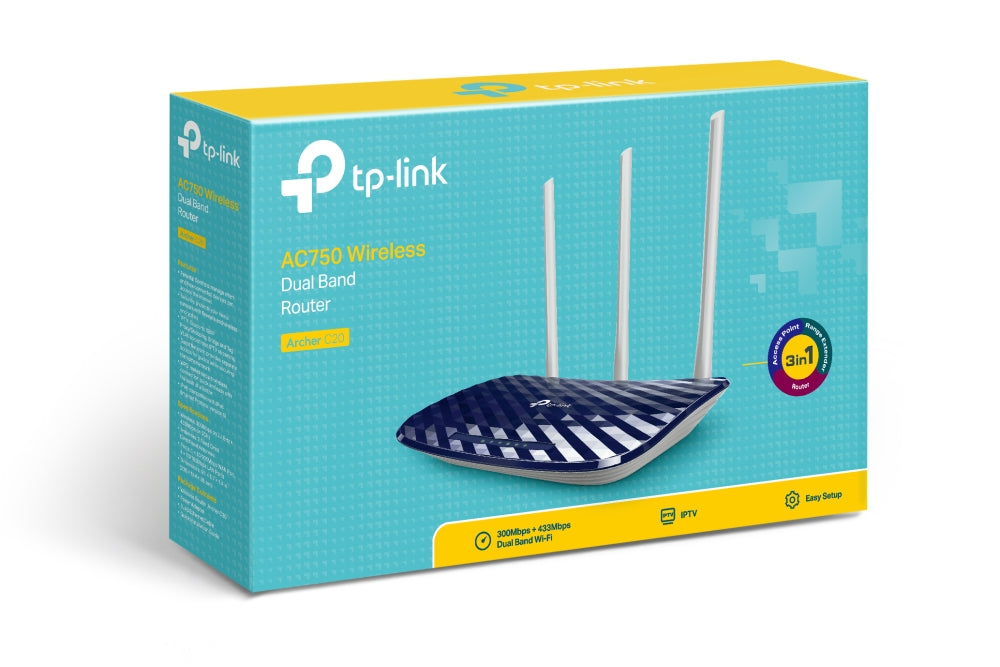 TP-Link Archer C20 W router inalámbrico Ethernet rápido Doble banda (2,4 GHz / 5 GHz) Plata