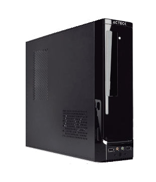 Gabinete Acteck Atom GS240 Mini Torre Slim con Fuente 500W Micro ATX/Mini ITX 2xUSB 2.0 1 Ventilador Essential Series