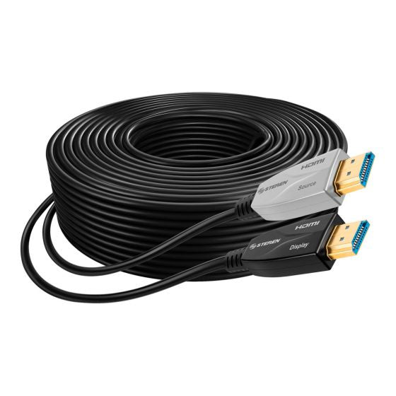 Cable HDMI Steren 4K de Fibra Óptica 30m Color Negro