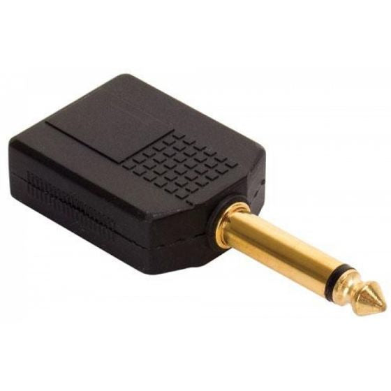 ADAPTADOR STEREN Y 2 JACKS 6.3MM A PLUG 6.3MM DORA
