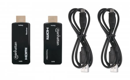 Manhattan 207539 extensor de audio/video Transmisor y receptor AV Negro