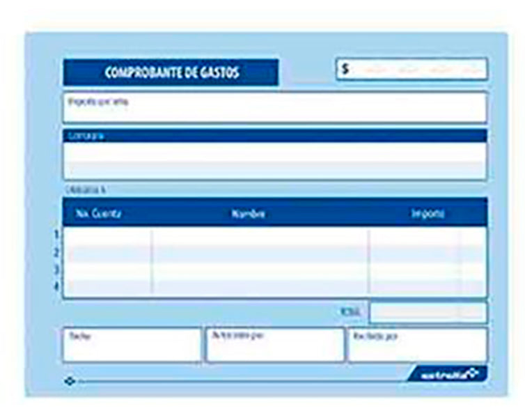 BLOCK ESTRELLA COMPROBANTE GASTOS 50 HJS