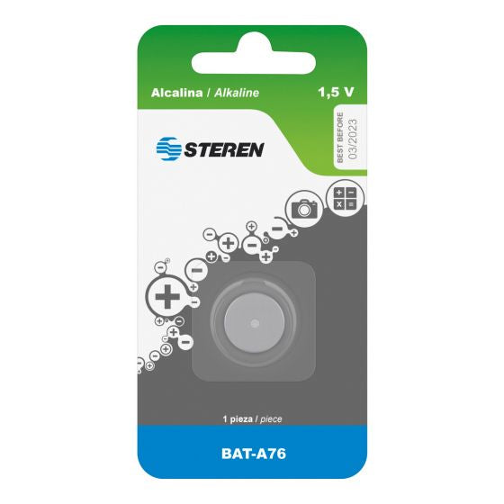 Pila Alcalina Steren de 1.5V 110mAh Tipo Botón Uso Múltiple