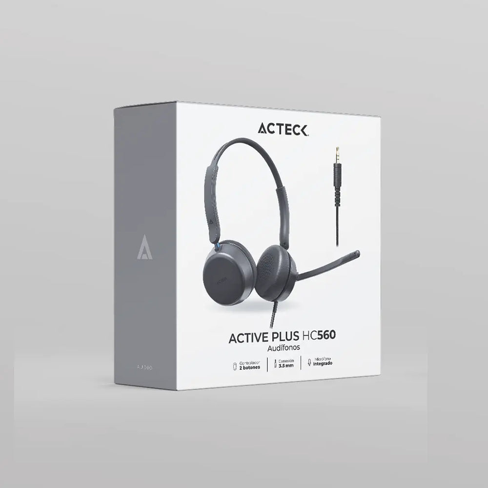 Auriculares Alambricos Acteck con Micrófono Active Pro HC560 Negro