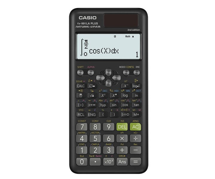 Calculadora Cientifica Casio mas de 415 funciones FX-991LAPLUS2 para preparatoria y universidad negra 4 lineas VPAM