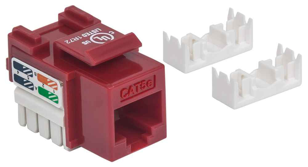 Jack Intellinet Keystone de Impacto RJ45 Cat5e Color Rojo