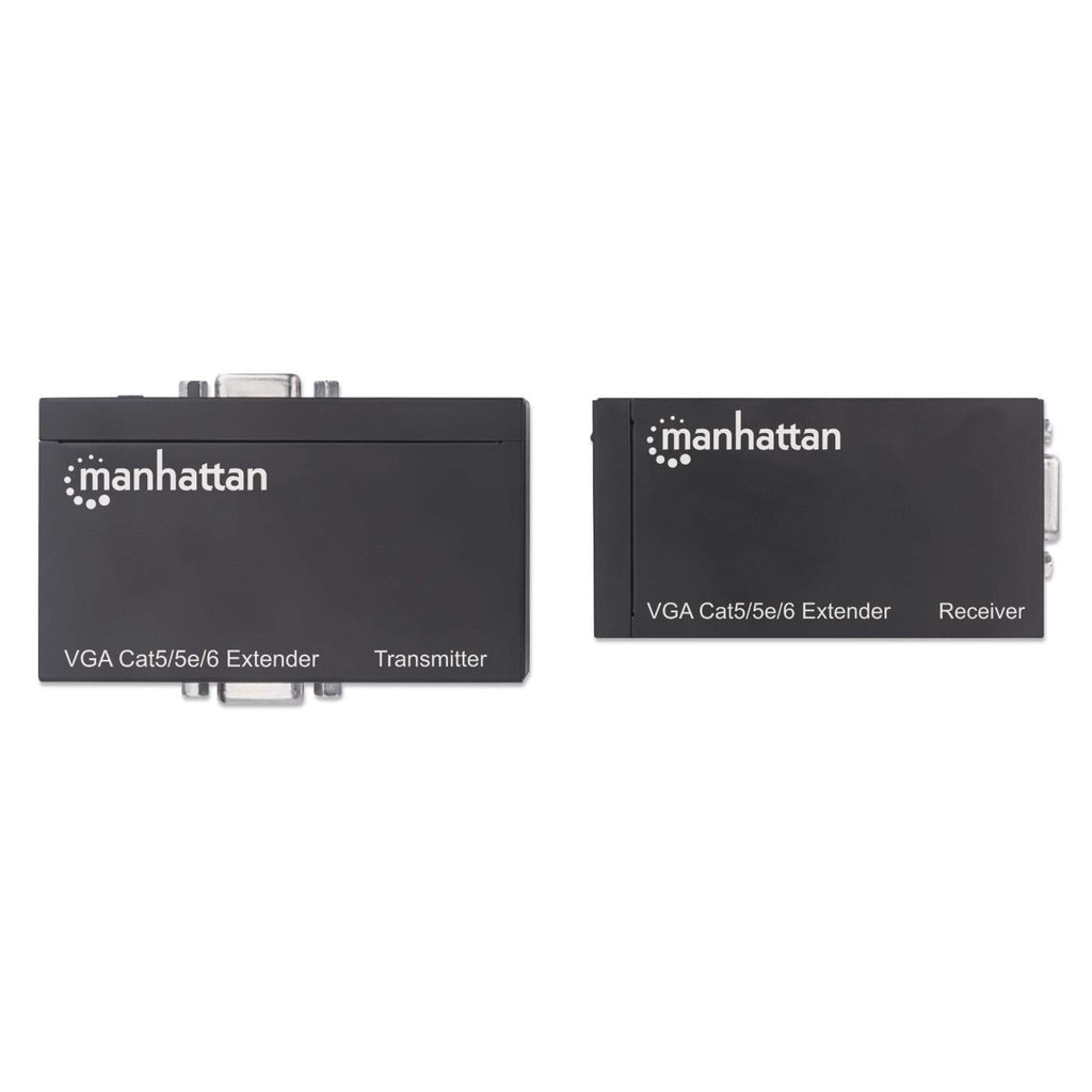 Extensor Manhattan Video SVGA+Audio Vía Cat 5/6 30m Color Negro