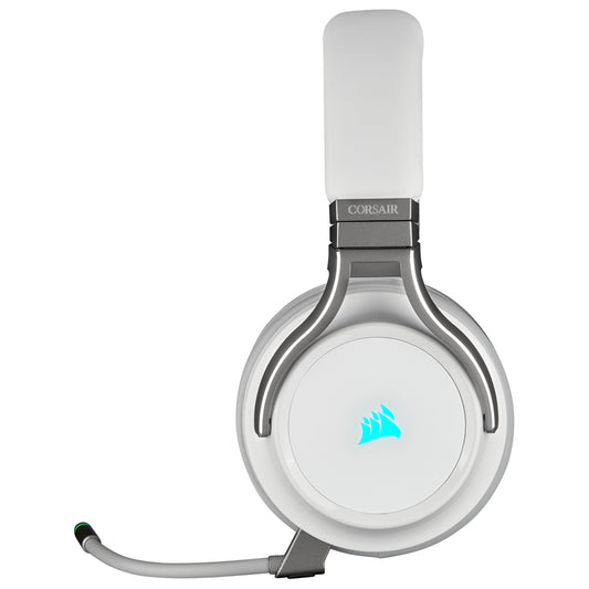 Audífonos Corsair (CA-9011186-NA) Virtuoso Inalámbricos 7.1 Canales USB-C/Micrófono Comp. PC RGB Blanco