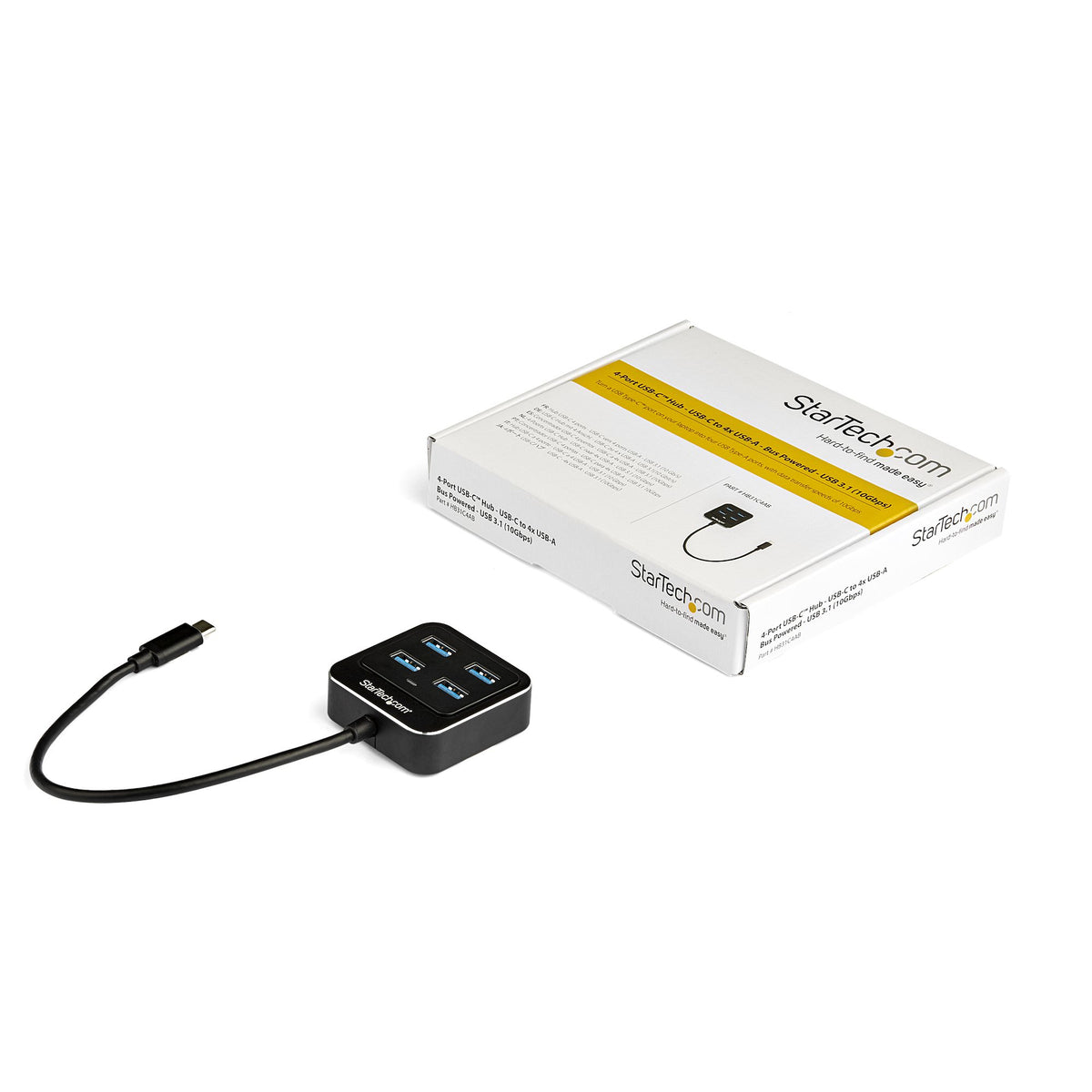 StarTech.com HB31C4AB nodo concentrador USB 3.2 Gen 2 (3.1 Gen 2) Type-C 10000 Mbit/s Negro