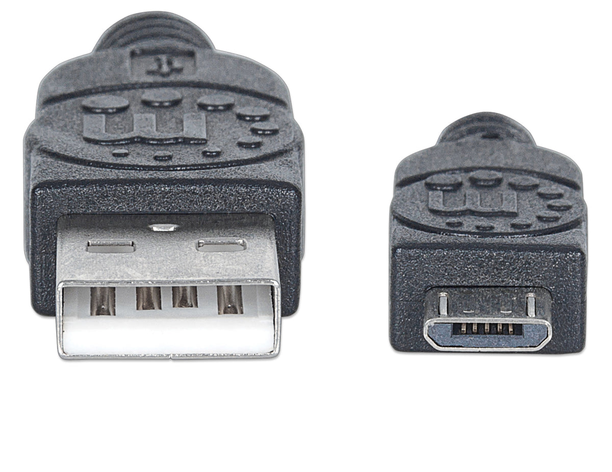 Cable Manhattan USB-A Micro USB-B 2.0 Alta Velocidad 0.5m Color Negro