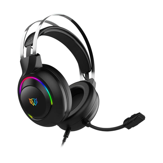 Audífonos Gamer Acteck Hesix II HS688 Alámbricos Over Ear Bocinas 50mm Mic Fijo Azender Negro