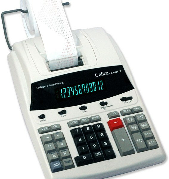 Calculadora Sumadora Celica 12 Dígitos 2 Tintas 4.3 Líneas P/Seg